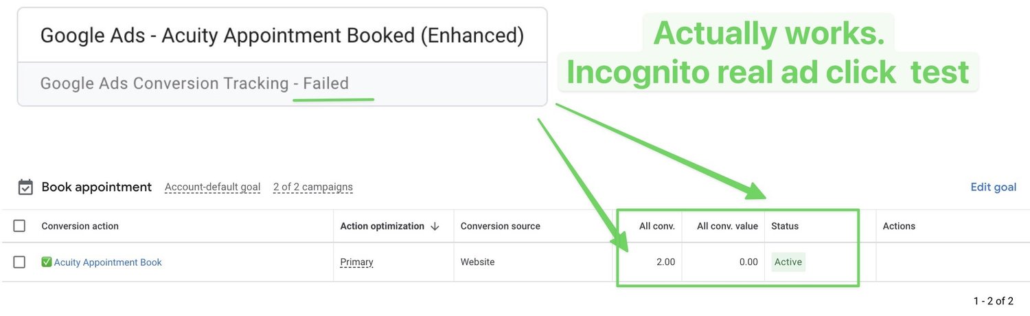 Fix Firing Status "Failed" - Google Tag Manager & Google Ads